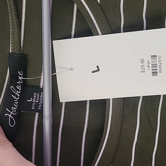 Army green 3/4 length sleev tee - Picture 3 of 3